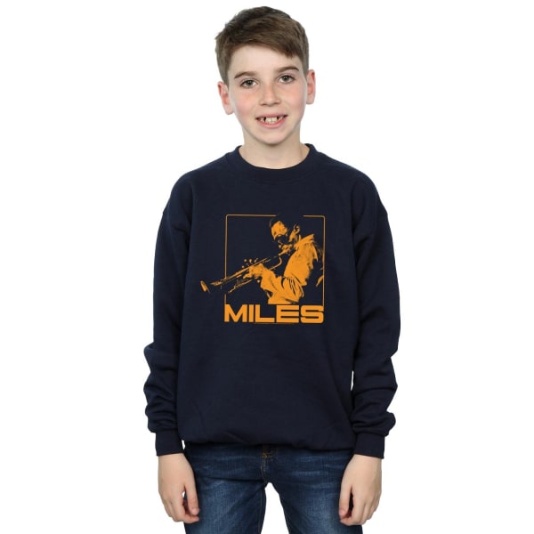 Miles Davis Boys Orange Square Sweatshirt 3-4 år Marinblå Navy Blue 3-4 Years