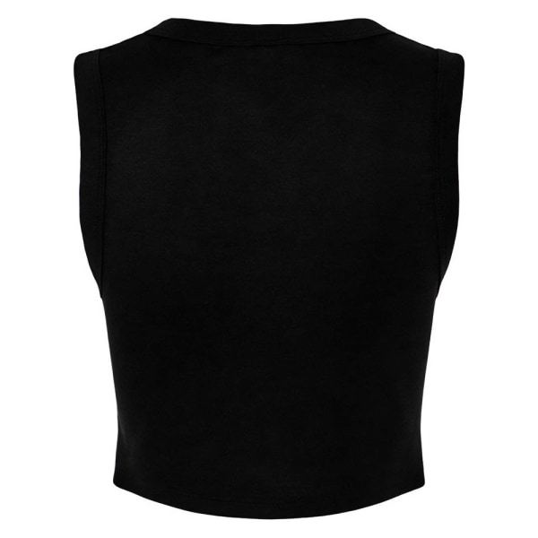 Bella + Canvas Dam/Dam Muscle Micro-Rib Cropped Vest Topp Solid Black M
