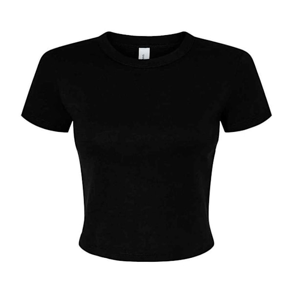 Bella + Canvas Dam/Dam Micro-Rib Crop T-Shirt M Solid Svart Solid Black M