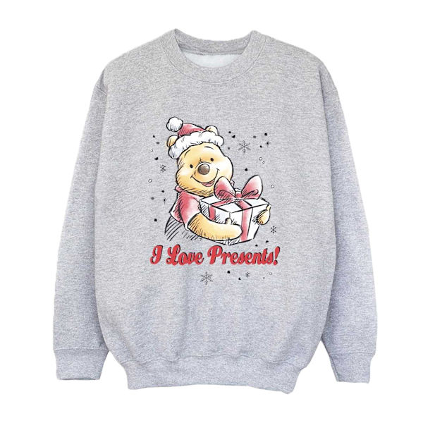 Disney Boys Winnie The Pooh Love Presents Sweatshirt 7-8 år Sports Grey 7-8 Years