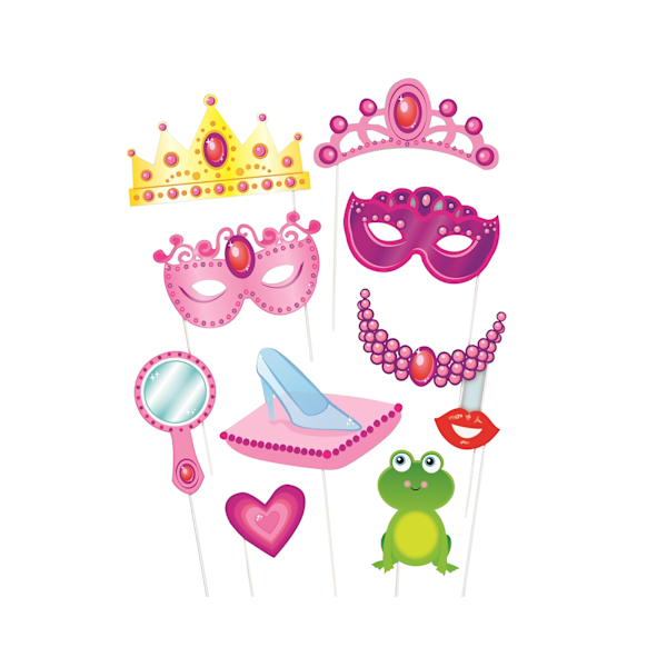 Unika Party Princess Photo Booth Props (Förpackning med 10) En Storlek M Multicoloured One Size