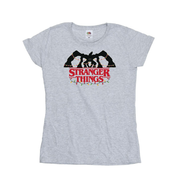 Netflix Dam Demogorgon Julbelysning T-shirt för kvinnor/damer Sports Grey M