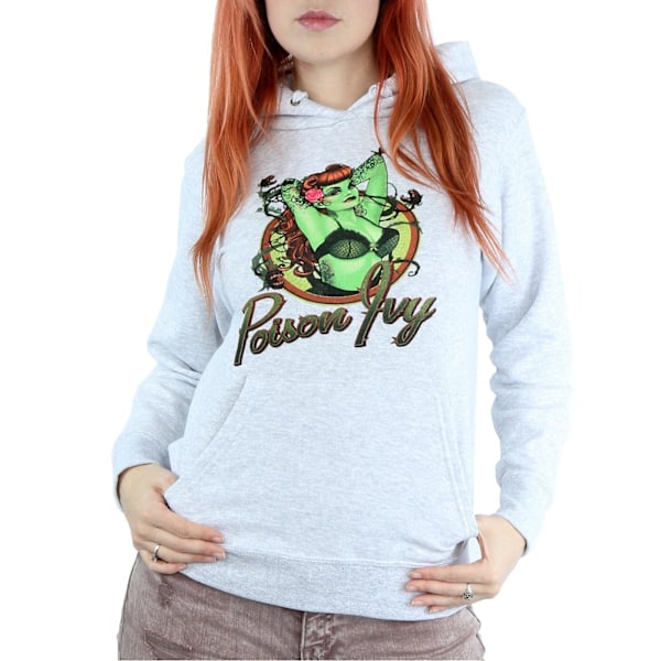 DC Bombshells Dam/Kvinnor Poison Ivy Badge Heather Hoodie XXL Heather Grey XXL