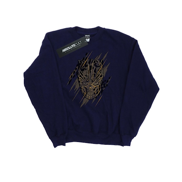 Marvel Dam/Kvinnor Black Panther Guldhuvud Sweatshirt XL Marinblå Navy Blue XL