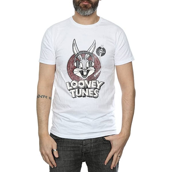 Looney Tunes Herr Bugs Bunny Logotyp Bomull T-shirt L Vit White L