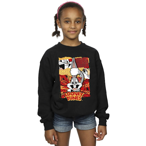 Looney Tunes Girls Bugs Rabbit Comic Nyår Sweatshirt 5-6 År Black 5-6 Years