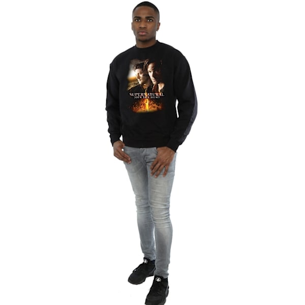 Supernatural Herr Flaming Poster Sweatshirt S Svart Black S