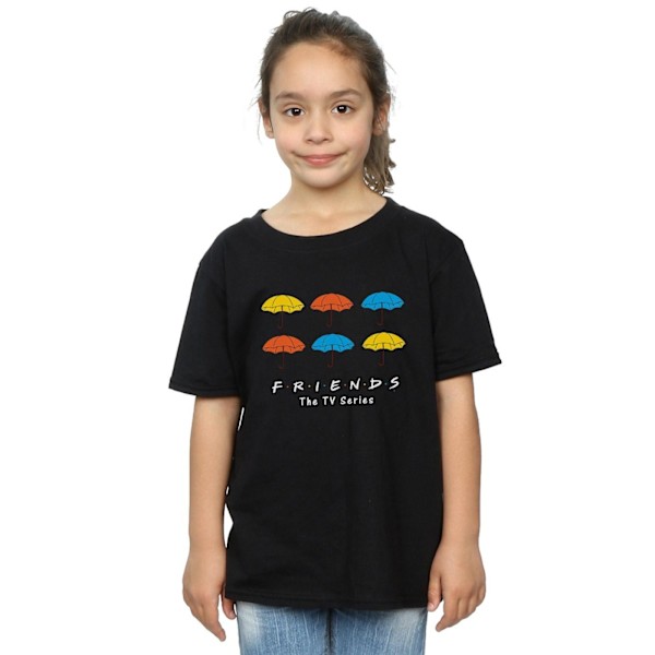 Friends Girls Coloured Umbrellas Bomull T-Shirt 7-8 År Svart Black 7-8 Years