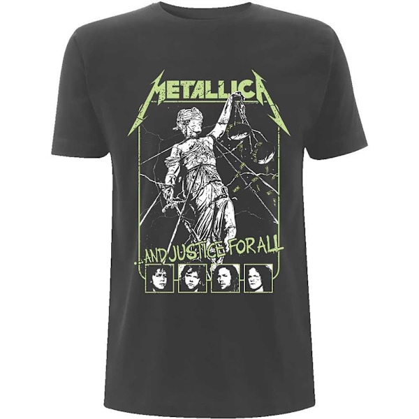Metallica Unisex Adult Justice Faces T-Shirt S Charcoal Grey Charcoal Grey S