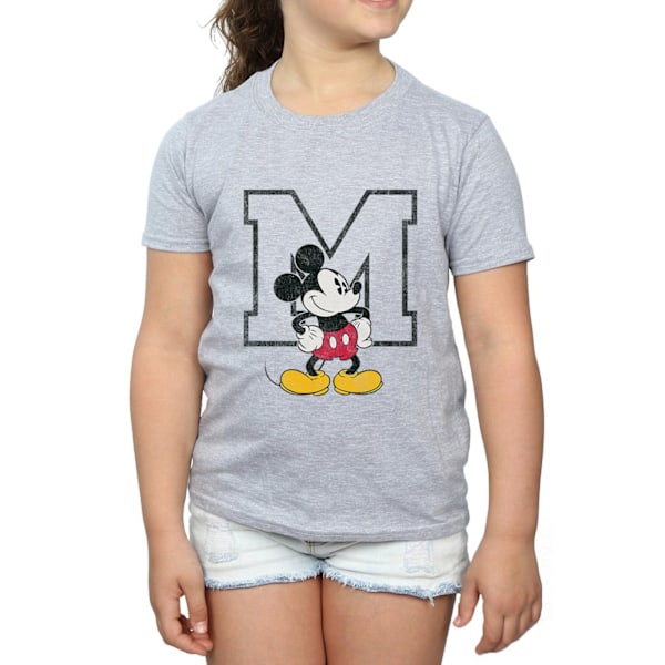 Disney Girls Mickey Mouse Classic M Bomull T-shirt 12-13 år Sports Grey 12-13 Years