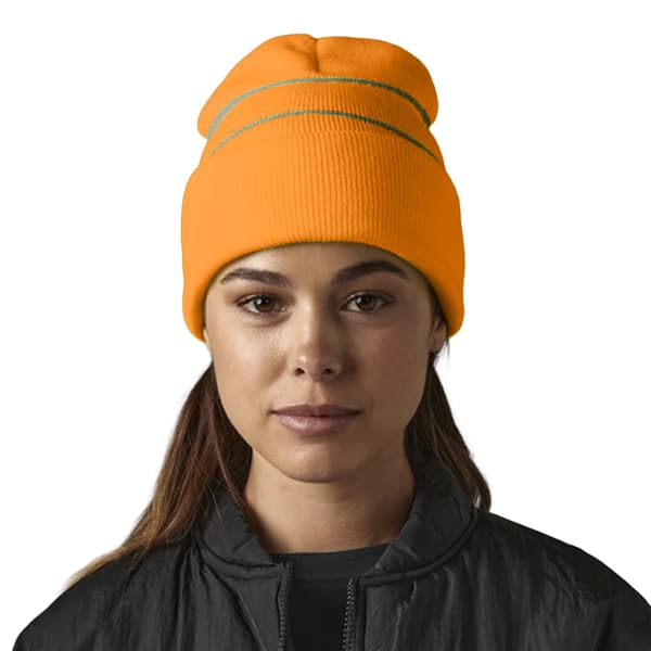 Beechfield Unisex Vuxen Stickad Hög Synlighet Mössa En Storlek Fluore Fluorescent Orange One Size