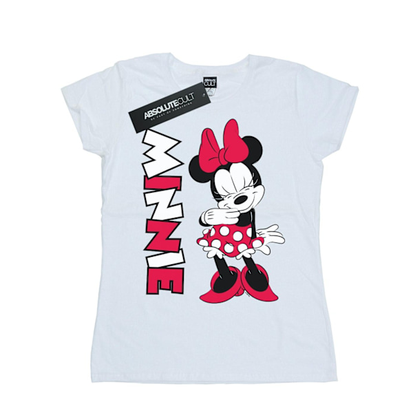 Disney Dam/Kvinnor Minnie Mouse Fnissande Bomull T-shirt L Vit White L