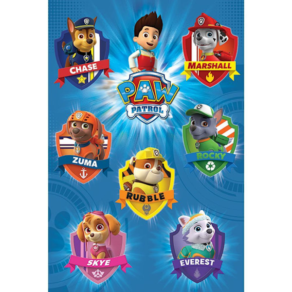 Paw Patrol Crest Poster En Storlek Flerfärgad Multicoloured One Size