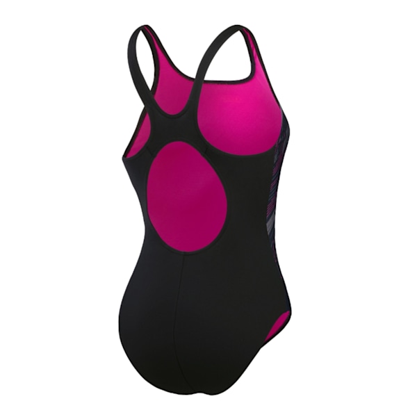 Speedo Womens/Ladies Hyperboom Placement Muscleback One Piece S Black/Pink 34 in