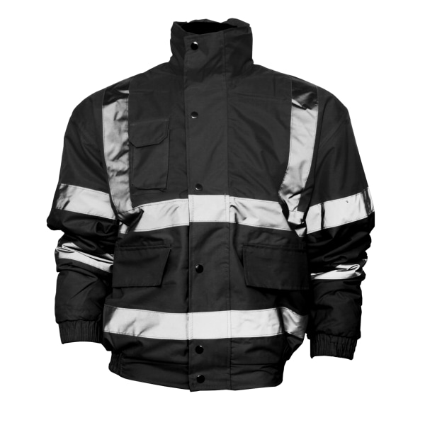 Yoko Mens Hi-Vis Bomberjacka 3XL Svart Black 3XL