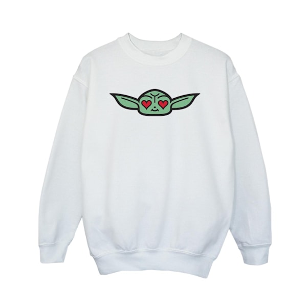 Star Wars Boys The Mandalorian Grogu Heart Eyes Sweatshirt 7-8 White 7-8 Years
