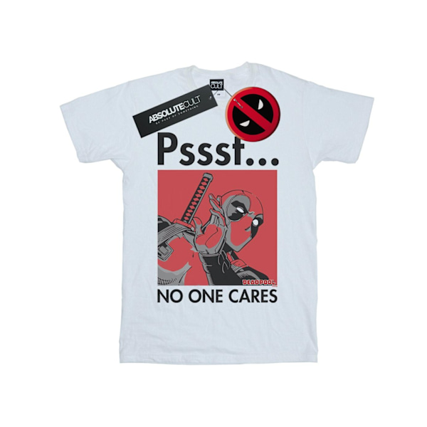 Marvel Deadpool T-shirt för män, No One Cares, 4XL, vit White 4XL