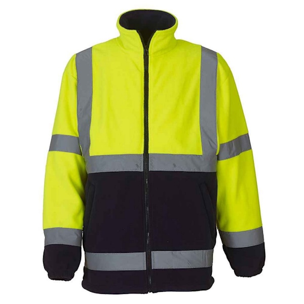 Yoko Unisex Vuxen Tungvikts Hi-Vis Fleecejacka L Gul/Marin Yellow/Navy L