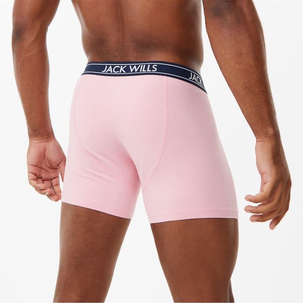 Jack Wills Boxershorts för män (3-pack) S Rosa/Marinblå/Vit Pink/Navy/White S