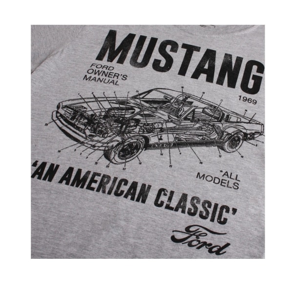 Ford Mens Mustang Manuell Marl T-Shirt XXL Sports Grey Sports Grey XXL