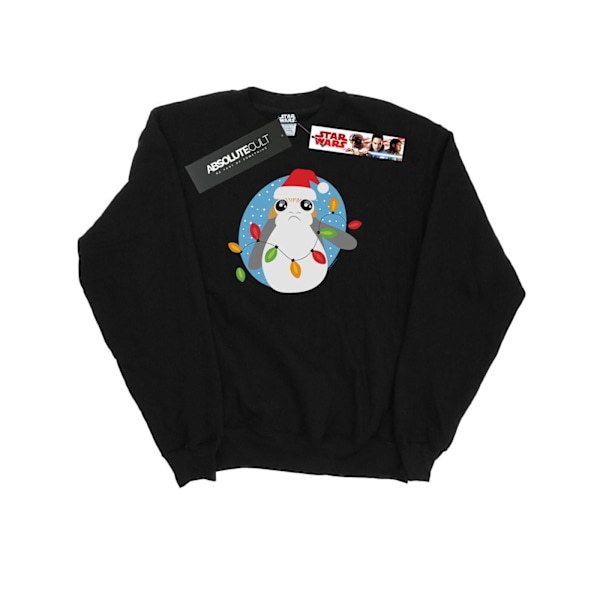 Star Wars Mens The Last Jedi Porg Julbelysning Sweatshirt 5 Black 5XL