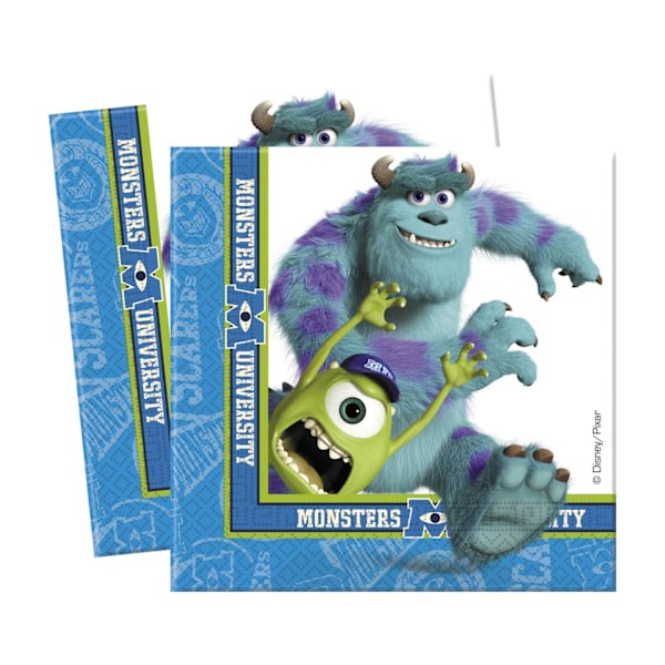 Monsters University Pappersservetter (20-pack) One Size Blå/Gr Blue/Green/White One Size