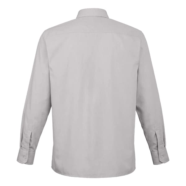 Premier herrskjorta i poplin med lång ärm, 15,5 tum, silver Silver 15.5 in