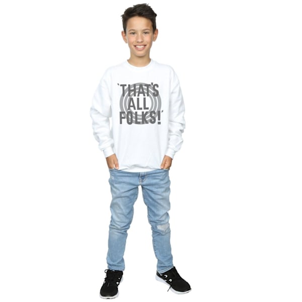 Looney Tunes Boys That´s All Folks Text Sweatshirt 12-13 År White 12-13 Years