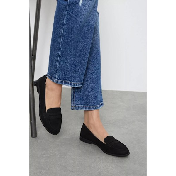 Dorothy Perkins Dam/Kvinnor Lara Penny Bred Loafers 7 UK Natur Natural Black 7 UK