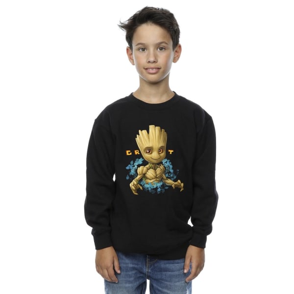 Guardians Of The Galaxy Boys Groot Flowers Sweatshirt 7-8 år Black 7-8 Years