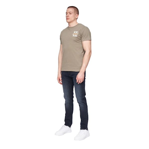 Henleys Mens Craze Comfort Straight Jeans 38R Blå Svart Blue Black 38R