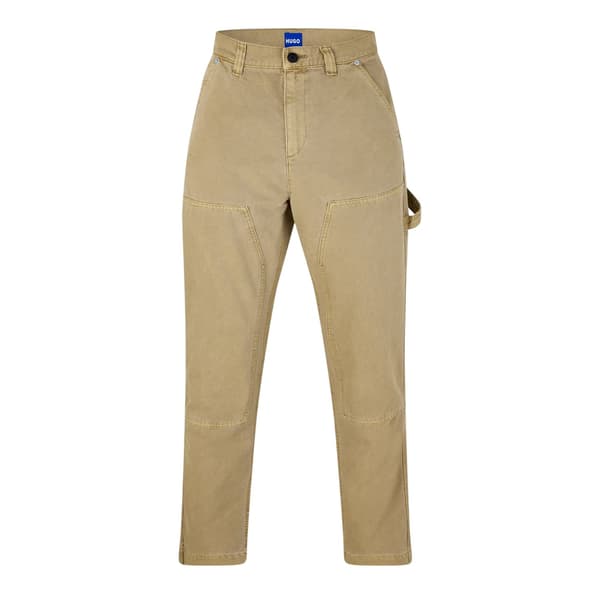 Hugo Herrbomull Enfärgade Regular Cargo Byxor L Sand Sand L