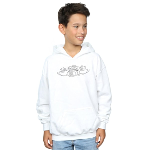 Friends Boys Central Perk Outline Hoodie 7-8 år Vit White 7-8 Years