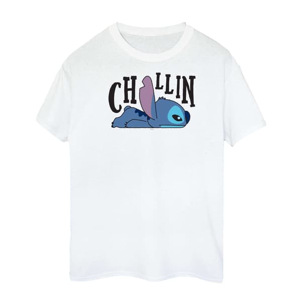 Lilo & Stitch Herr Chillin T-shirt i bomull L Vit White L