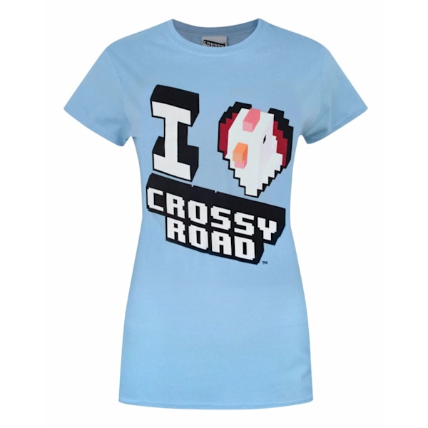 Crossy Road Dam/Damer Officiell I Love Crossy Road T-Shirt X Bright Blue XL