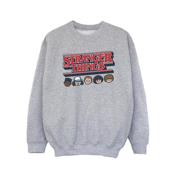 Netflix Girls Stranger Things Caricature Logo Sweatshirt 12-13 Sports Grey 12-13 Years