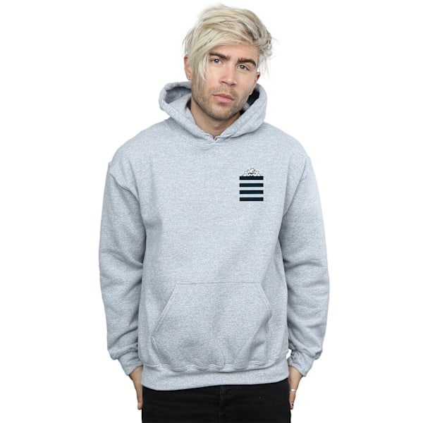 Looney Tunes Herr Taz Stripes Faux Pocket Hoodie L Sports Grey Sports Grey L