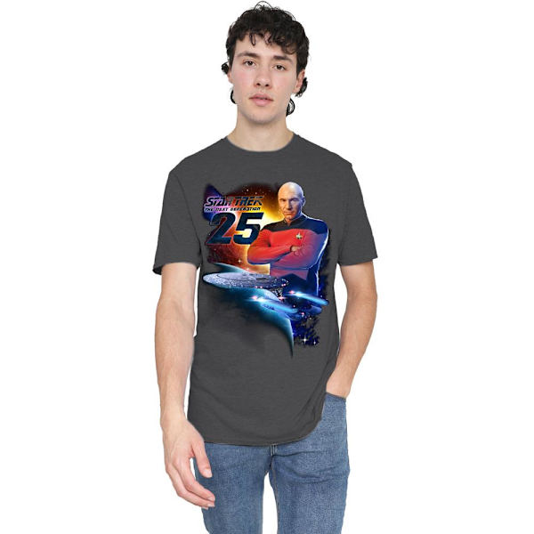 Star Trek Unisex Vuxen The Next Generation 25 T-Shirt M Kolgrå Charcoal M