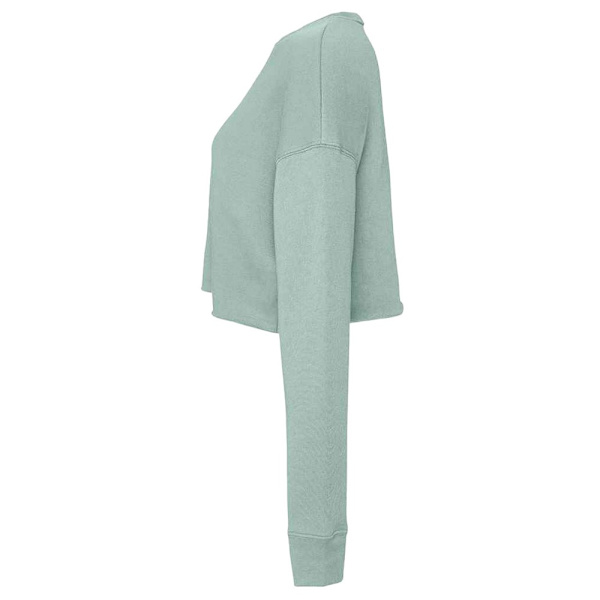 Bella + Canvas Damkorsad Crew Fleece Topp M Dammig Blå Dusty Blue M