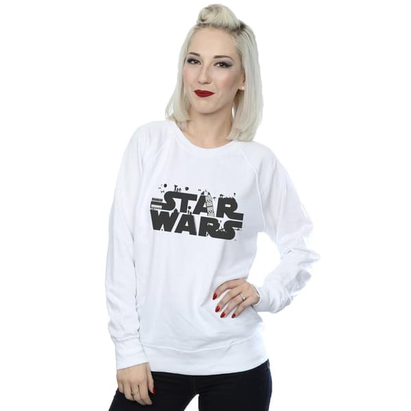 Star Wars Dam Minimalistisk Logotyp Sweatshirt L Vit White L