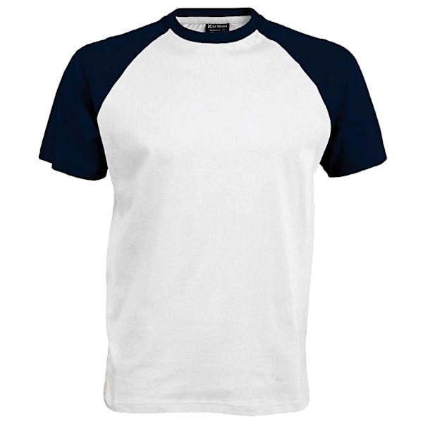 Kariban Herr Kortärmad Baseball T-Shirt L Vit/Marinblå White/Navy L