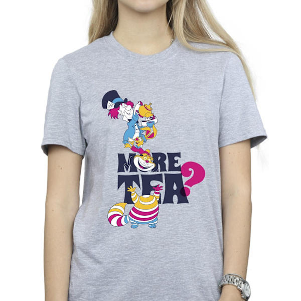 Disney Dam/Damer Alice In Wonderland More Tea Bomull Boyfriend T-Shirt Sports Grey 3XL