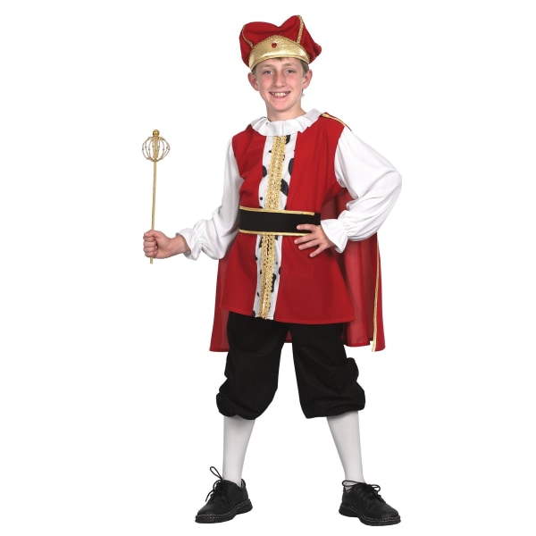 Bristol Novelty Barn/Barn Medieval King Costume L Röd/Vit Red/White/Black/Gold L
