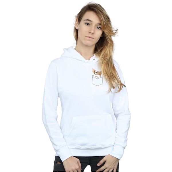 Gremlins Dam/Kvinnor Gizmo Faux Pocket Hoodie L Vit White L