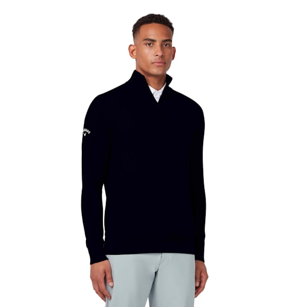 Callaway Ribbad Merinotröja med dragkedja för män S Peacoat Navy Peacoat Navy S