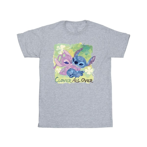 Disney Girls Lilo And Stitch St Patrick´s Day Clover Bomull T-S Sports Grey 9-11 Years