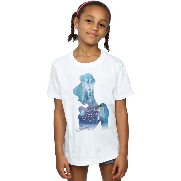Askungen flickor gör din egen magic siluett T-shirt i bomull White 7-8 Years