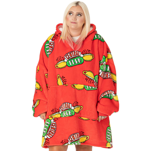 Friends Unisex Adult Oversized Hoodie Filt One Size Röd Red One Size