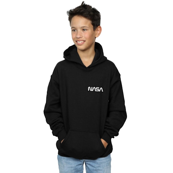 NASA Boys Modern Logo Chest Hoodie 5-6 år Svart Black 5-6 Years