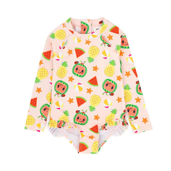 Cocomelon flickor volang baddräkt 12-18 månader rosa/gul Pink/Yellow/Green 12-18 Months